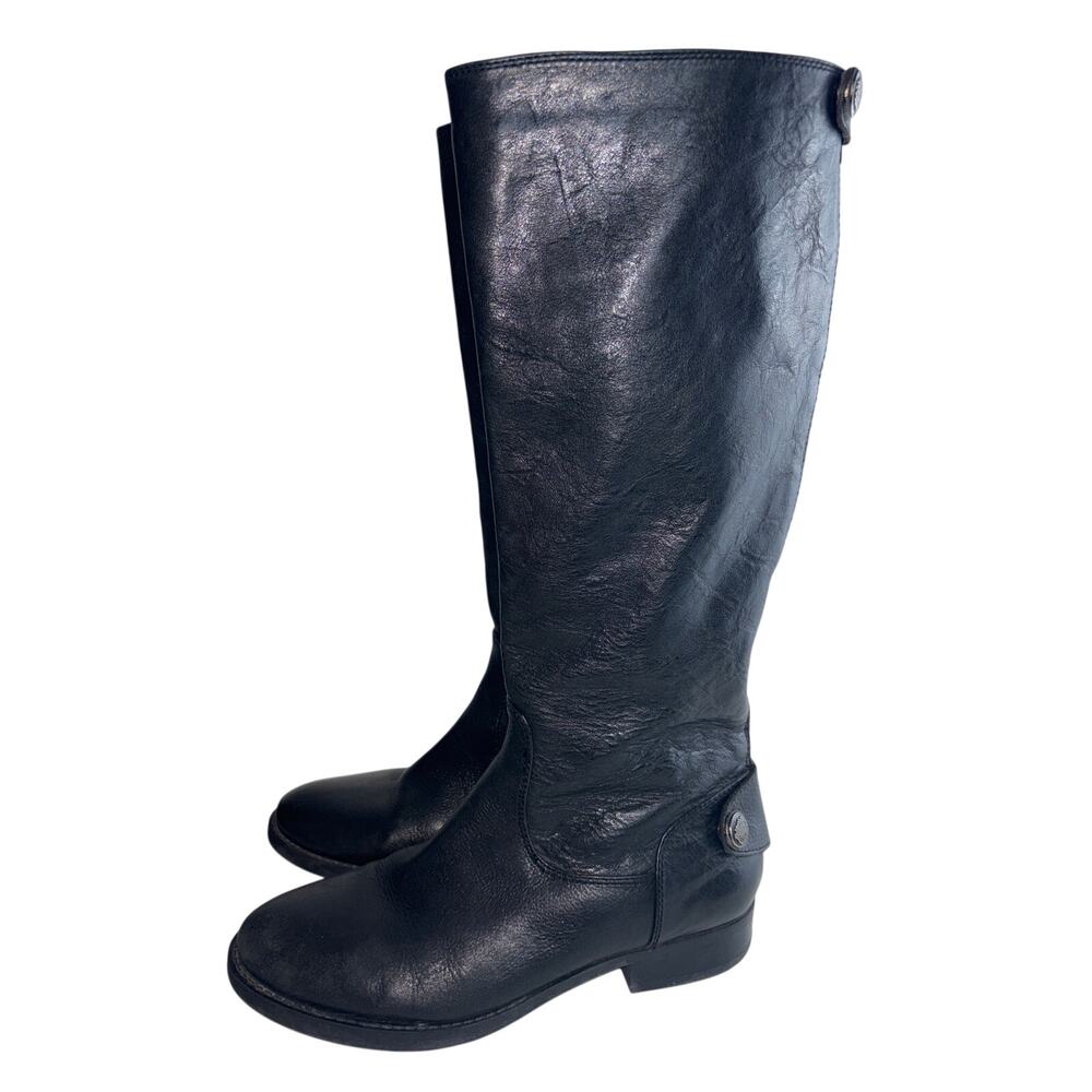 Arturo Chiang Black Leather Tall Riding Boots Size 7 - Picture 6 of 13